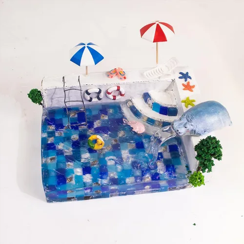 Vista 6 de FUNSHOWCASE Árboles modelo con tabla de espuma, césped para jardín de hadas, paisaje, paisaje, tren, arquitectura, decoración de edificios, juego