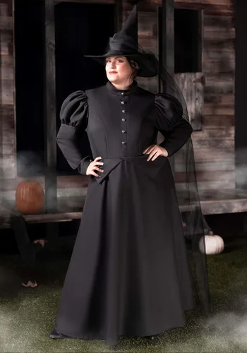 Vista 2 de Disfraz de bruja para mujer de lujo, talla grande