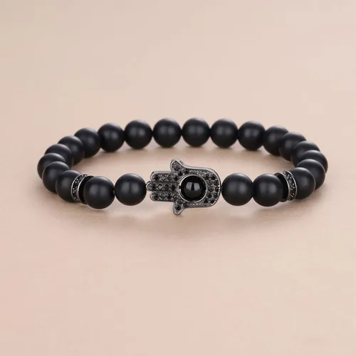 Vista 4 de COAI Pulsera de mano Hamsa, pulsera de protección contra el mal de ojo para hombres y mujeres