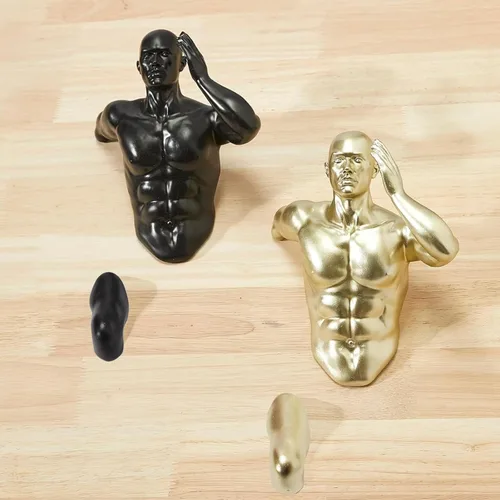 Vista 9 de Corredores de pared, estatuas de atleta, juego de 2 esculturas altas para hombres y mujeres, escultura artística de escalada para pared, decoración