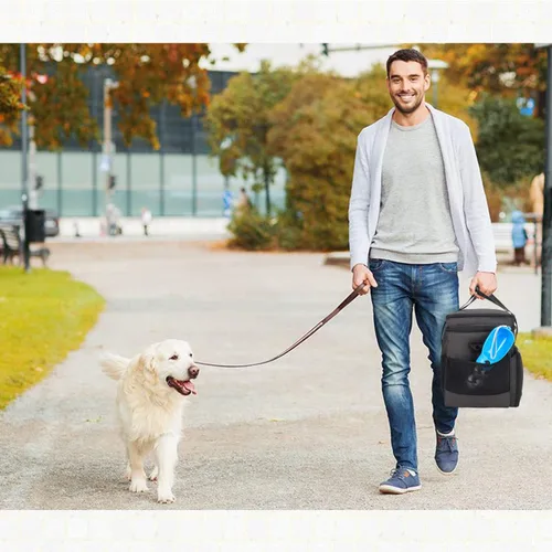Vista 8 de Teamoy Bolsa de viaje para perros de 2 capas, suministros para mascotas Negro