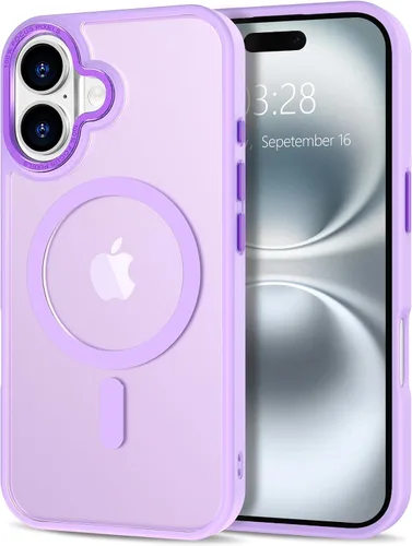 Vista 60 de Anuck - Funda magnética para iPhone 11 compatible con MagSafe, carcasa trasera mate translúcida dura, borde de TPU, delgada, resistente a impactos