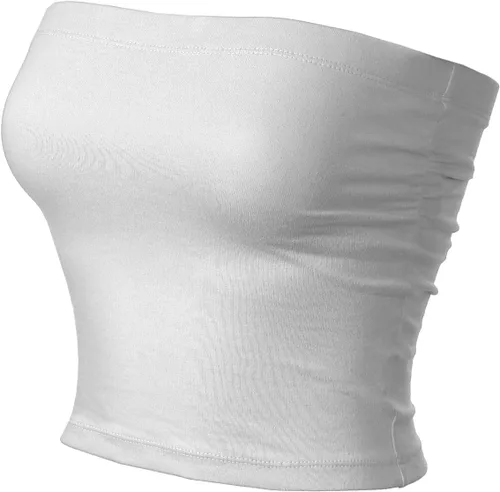 Vista 2 de MixMatchy - Juego de camisetas básicas tipo tubo con espalda descubierta para mujer, sin tirantes, casuales