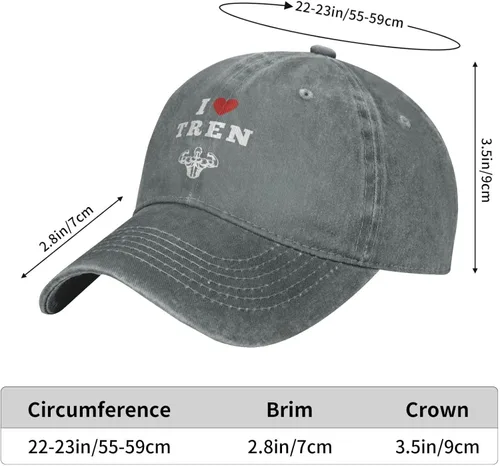 Vista 6 de wikjxiz I Love Tren - Gorra de béisbol negra a la moda, ajustable, de mezclilla lavada, de algodón, para hombres y mujeres