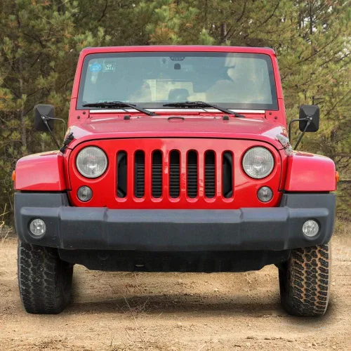 Vista 4 de JeCar Espejos laterales cuadrados sin puerta retrovisor de liberación rápida para Jeep Wrangler CJ YJ TJ JK JL y Unlimited, negro texturizado