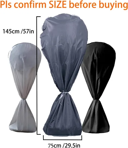 Vista 7 de J&C Cubierta de ventilador 420D impermeable para ventiladores de piso, cubiertas de ventilador de pedestal, a prueba de polvo, protección completa