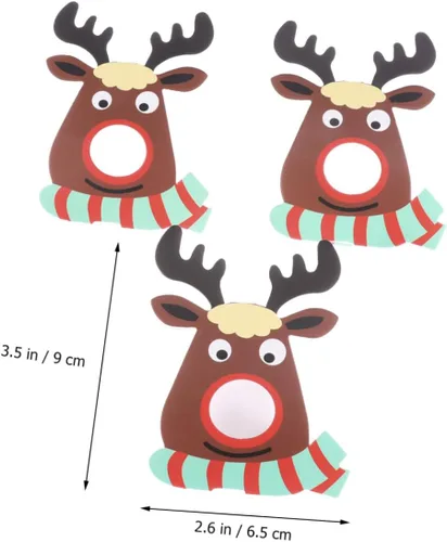 Vista 2 de DOITOOL 25 tarjetas de papel de piruleta de Navidad, alce, reno, caramelo, decoración de ciervos, piruletas, titular de dulces, suministros