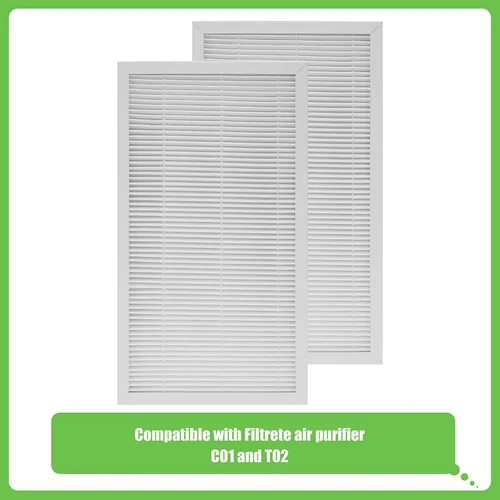 Vista 2 de Filtro F1 para reducción de alérgenos, filtro de repuesto compatible con purificador de aire Filtrete C01 T02 FAP-C01-F1 y FAP-T02-F1, paquete de 2