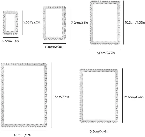 Vista 4 de AFUNTA 3 troqueles - Suministros para hacer tarjetas rectangulares y redondas para álbum de recortes