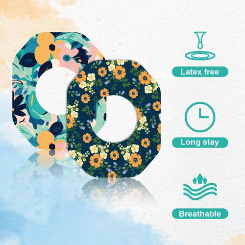 Vista 4 de 25 fundas de sensor para Libre 2/1, calcomanías de sensor estilo flor de primavera, impermeables y resistentes al sudor, parche de monitor