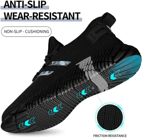 Vista 4 de Zapatos de punta de acero para hombres, zapatos compuestos para hombres de trabajo para mujeres, zapatos deportivos de seguridad con punta de acero