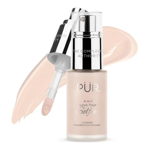 Vista 32 de PÜR MINERALS 4-in-1 Love Your Selfie Foundation & Concealer - Longwear Medium-to-Full Coverage Liquid Makeup Foundation with Hydrating Blend for