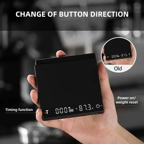 Vista 2 de MHW-3BOMBER Báscula de café espresso con temporizador, pequeña báscula de café con detección de sólidos y líquidos, escala digital de grano de café