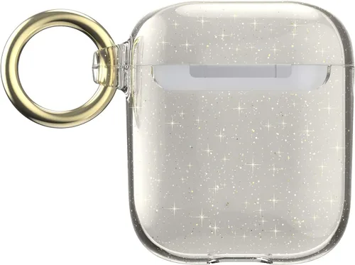 Vista 6 de Speck Productos Presidio Clear Airpods 2ª/1ª Generación Funda, Transparente con Brillo Dorado/Transparente