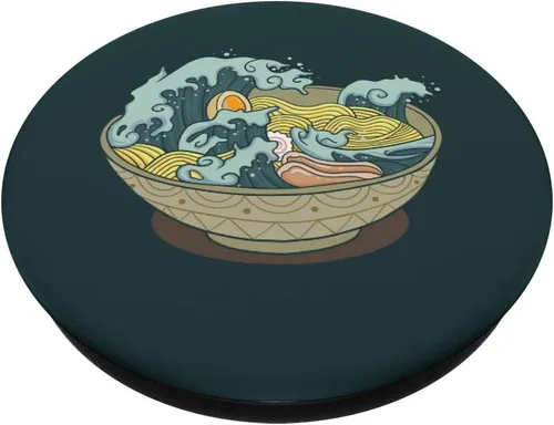 Vista 2 de Anime Ramen Great Wave of Kanagawa - PopSockets de comida japonesa PopGrip: agarre intercambiable para teléfonos y tabletas