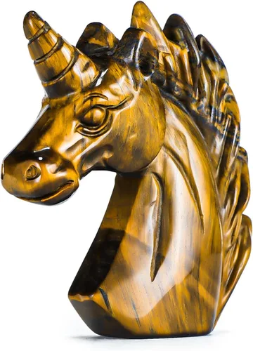Vista 11 de Artistone Estatua de unicornio de cristal de amatista de 3 pulgadas, piedra preciosa tallada a mano, piedra de caballo de unicornio morado, figuras