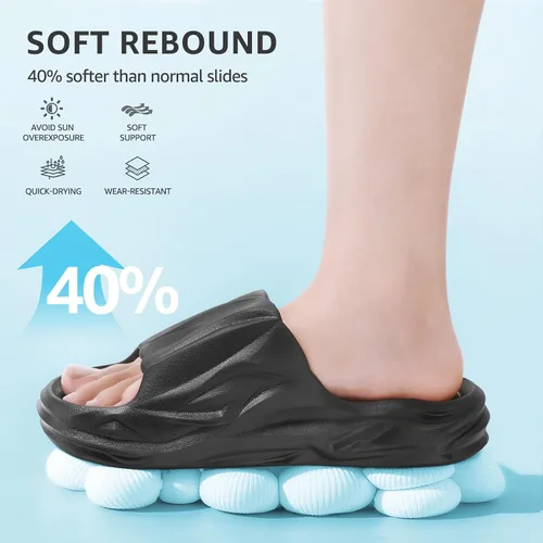 Vista 2 de STQ Cloud Slides - Sandalias de almohada con soporte de arco para mujer para deportes al aire libre