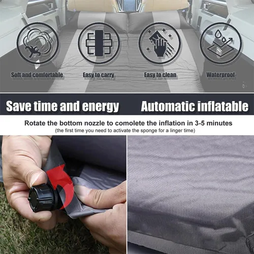 Vista 4 de Colchón inflable de coche para Smart 1990-2015 2016 2017 2018 2019 2020 2021 2022 2023 Almohadilla de dormir autoinflable Cojín de cama de aire Verde