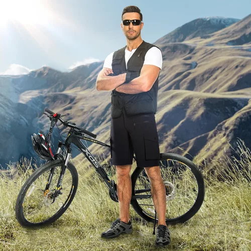 Vista 8 de Hiauspor Pantalones cortos de ciclismo de montaña para hombre, elásticos, de secado rápido, para senderismo, trabajo, golf, pesca, táctico
