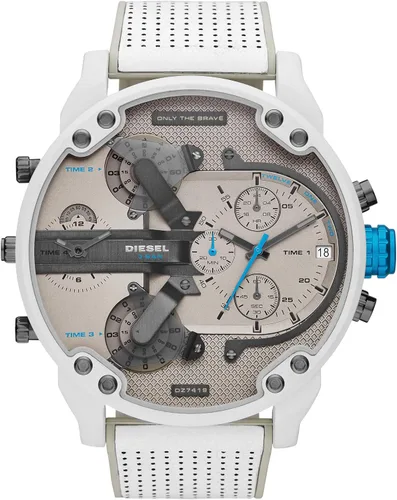 Vista 10 de Diesel Mr. Daddy 2.0 - Reloj de hombre con cronógrafo de tamaño extra grande y correa de acero inoxidable, silicona o cuero