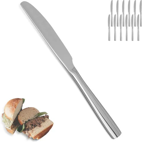 Vista 18 de SANTUO 12-Piece Steak Knife and Fork Set for 6, Stainless Steel Steak Knives with Dinner Forks, Serrated Steak Knife Set, Mirror Polished
