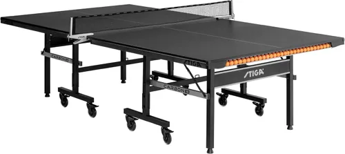 Vista 7 de STIGA Carbon Series Indoor Table Tennis Table with 15mm - 18mm Performance Top, QuickPlay Assembly, Built-in Ball Storage, Foldable Playback Mode &