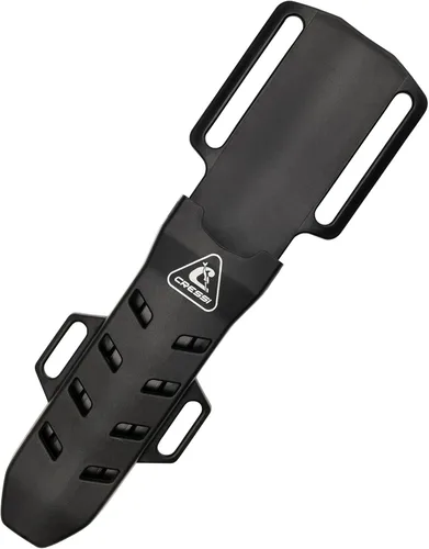 Vista 4 de Cressi Cuchillo de buceo multiusos de acero inoxidable - Hoja de acero inoxidable resistente al óxido - Funda de liberación rápida - Lagarto Negro