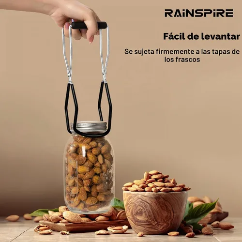 Vista 3 de Rainspire Levantador de tarros de conserva, pinzas para conservas, herramientas de conserva, suministros de conservas para cocina del hogar, acero