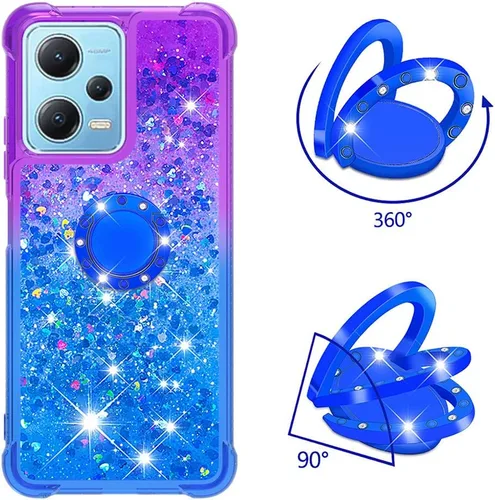 Vista 3 de Funda delgada para Redmi Note 12 4G, brillante efecto arenas movedizas TPU con cuatro esquinas protección anticaídas pesada para Redmi Note 12 4G
