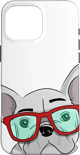 Vista 19 de French Bulldog Cute Glasses Frenchie Case for iPhone 17
