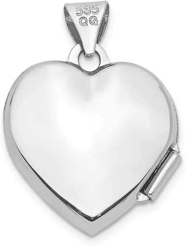 Vista 4 de Roy Rose Jewelry Medallón de corazón de oro blanco de 14 quilates 0.827x0.591 in, Metal