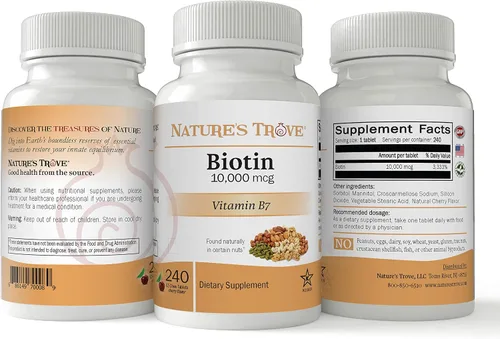Vista 3 de Biotin 2 libras Maximum Strength by Nature's Trove, 240