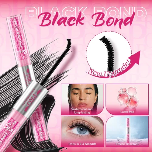 Vista 5 de PROLASHBEAUTY - Pegamento de pestañas de color negro, de larga duración, impermeable, fuerte sujeción de 150 H+ pegamento de extensión de pestañas