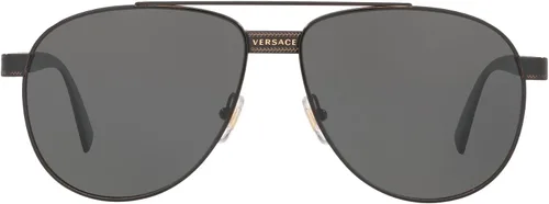 Vista 3 de Versace Gafas de sol para hombre montura negra lentes gris oscuro 2283in