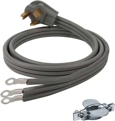 Vista 9 de Cable de secado de 3 puntas, 4 pies SRDT 10/3, cable de alimentación de extensión de electrodomésticos de 30 amperios, NEMA 10-30, negro