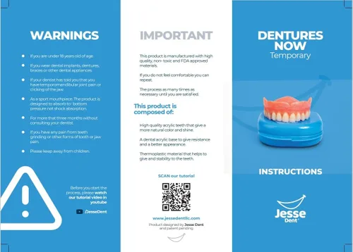 Vista 7 de Prótesis dentales superiores para hervir y morder – Cómodas dentaduras ajustables para reemplazar los dientes perdidos, estilo natural con ajuste