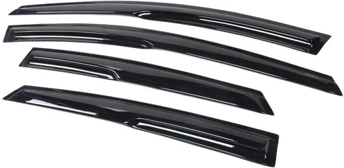 Vista 4 de Visor de ventana compatible con Ford Focus 2012-2018, protector de sol y lluvia acrílico tintado en humo, deflector de aire y ventilación de IKON