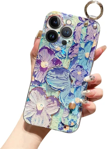 Vista 12 de Funda compatible con iPhone 11, bonito soporte para correa, margarita floral Soporte de muñequera, diseño estético suave, asa de dedo ajustable