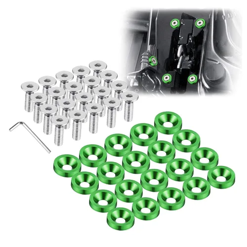 Vista 7 de TOMALL Juego de 20 tornillos de aluminio para guardabarros, arandela de parachoques, perno de motor, accesorios de tornillos de perno M6 para Oro