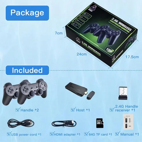 Vista 7 de New Retro Gaming Console,Video Games Built-in 20,000+Classic Games,15 Classic Emulators,4K HDMl Output and 2.4GHz Game Stick Pro,Plug & Play
