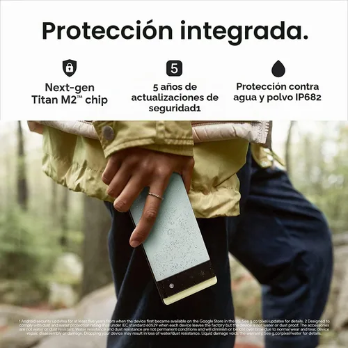Vista 6 de Google Pixel 6 - Teléfono Android 5G, teléfono inteligente desbloqueado con lente ancha y ultraancha, 128 GB, color negro tormentoso