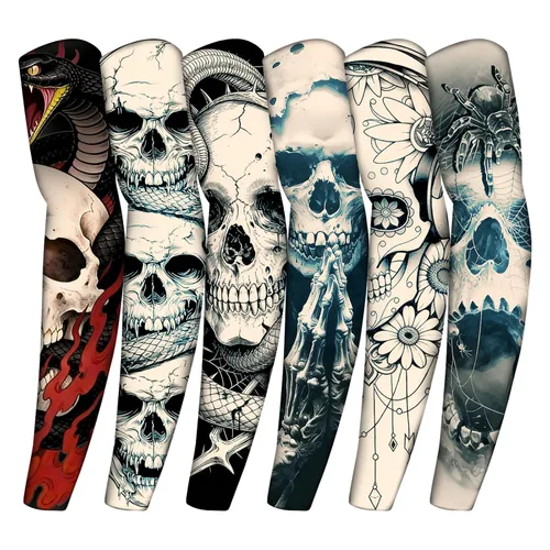 Vista 16 de Yariew, 6 Mangas de Tatúes Temporales, Conjunto de 6 Mangas de Tatúes de Arte Temporal, Falso, Despegable, Color 1, 1 Manga de tatuaje para mujer