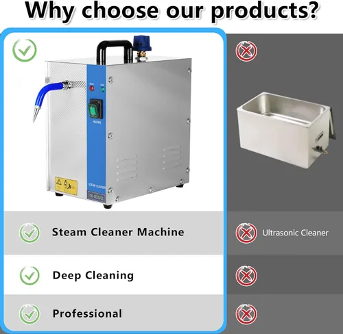 Vista 3 de 2023 Jewelry Cleaner Machine, Professional Jewelry Steam Cleaner Machine 1300W 2L, Stainless Steel Jewelry Cleaning Equipment for Silver & Gold