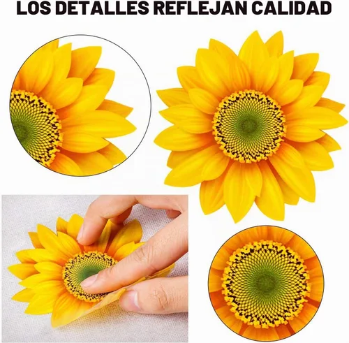 Vista 5 de 100 calcomanías de pared para ventana de girasol con mariposa 3D, decoración de vinilo de 1 a 4 pulgadas, calcomanías autoadhesivas de girasol