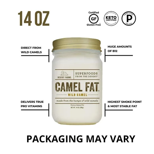 Vista 4 de Desert Farms - Grasa de joroba de camello orgánica real para cocinar - Certificado Halal, Paleo y Keto - Uso rápido de fusión para freír