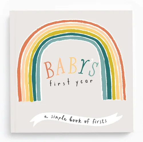 Vista 3 de Lucy Darling Libro de recuerdos de bebé Flower Child – Diario de primeros 5 años y álbum de fotos, recuerdo de género neutro para bebé, niño/niña