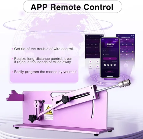 Vista 3 de Hismith Máquina sexual premium con sistema KlicLok, máquina de amor controlada por aplicación, máquina ajustable de empuje para adultos para hombres