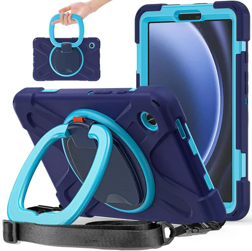 Vista 131 de 360 Rotation Case for Galaxy Tab ActivePro/Tab Active4 Pro/Active 5 Pro 10.1" Sturdy Cover Rotate Ring Stand Shoulder Carrying Strap Hand Strap