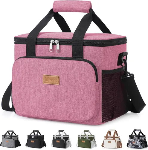 Vista 36 de Lifewit Lonchera mediana aislada, suave y refrigerante, para adultos, hombres y mujeres, color negro, 12 latas (9L)