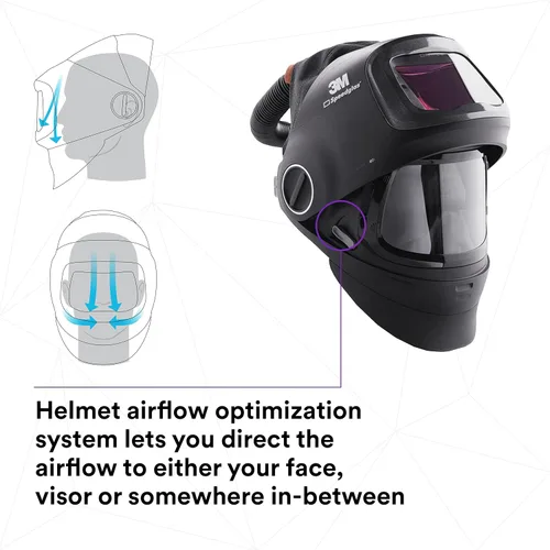 Vista 8 de Casco de soldadura 3M Speedglas G5-01 y conjunto PAPR Adflo de alta altitud, sin ADF, resistente con visera abatible, diseño compacto con suspensión